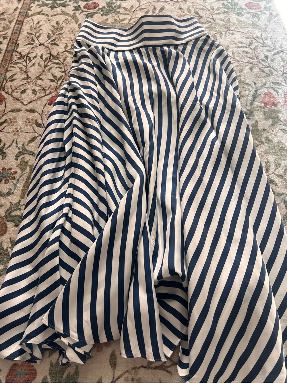 Lilysilk Silk Striped Midi Skirt Size 8 - Picture 4 of 7